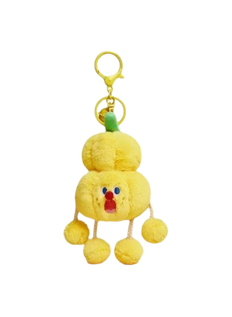 Cute Plush Vegetable Series Doll Pendant, Creative School Bag Key Pendant Cartoon Doll (Pumpkin) - Image 1